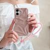 Advanced three-dimensional pleated mobile phone case is suitable for Apple 17promax new iPhone15/14/16 lanyard.