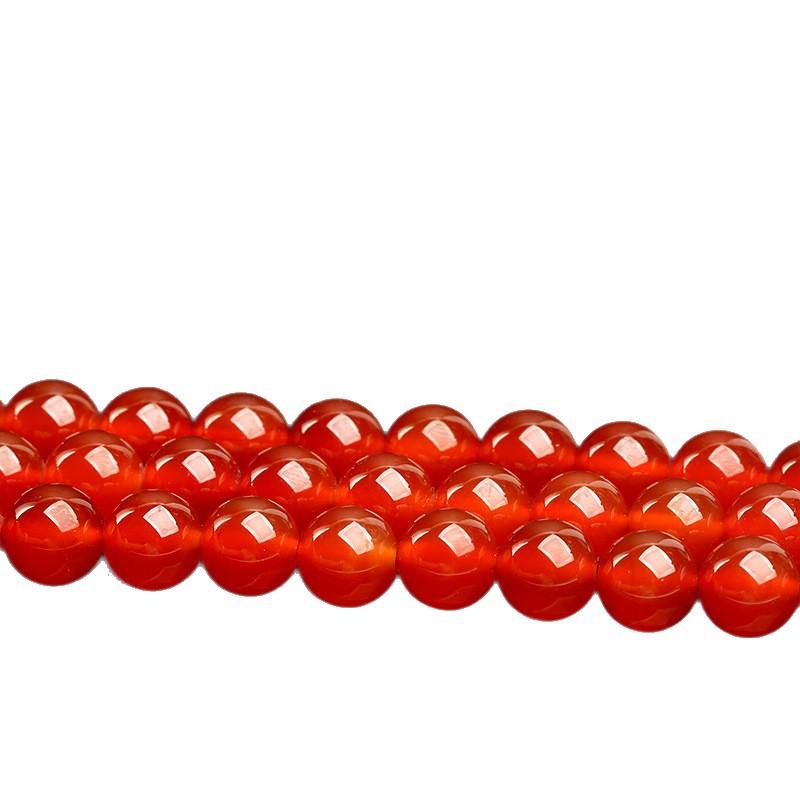Hongchu Crystal Natural red agate loose beads DIY Decorative beads Beaded Agate round bead semi-finished product