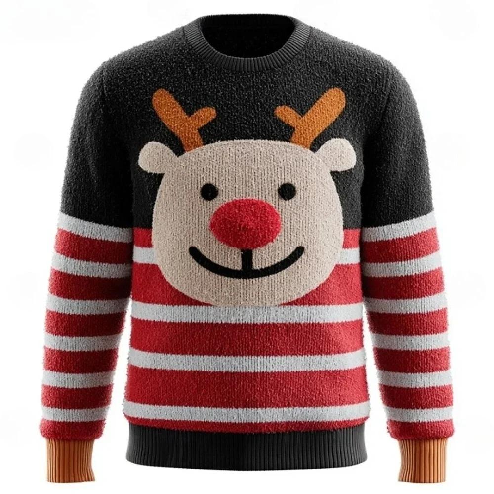 Women's, and Teenagers' Ugly Christmas Sweaters, Christmas Gingerbread Man Patterned Round Neck Sportswear Y2k Clothes