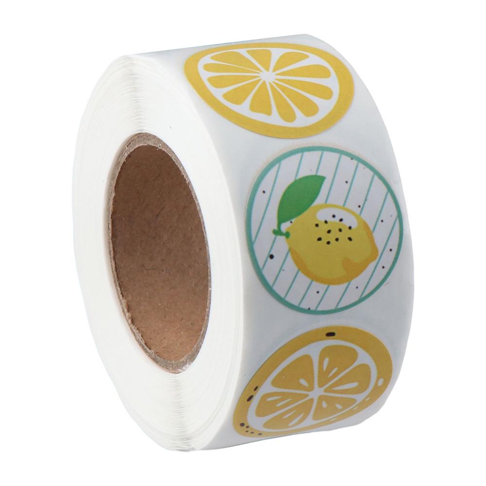 Small Business Cute Fruit Self Adhesive Label Lemon Stickers Stickers Roll