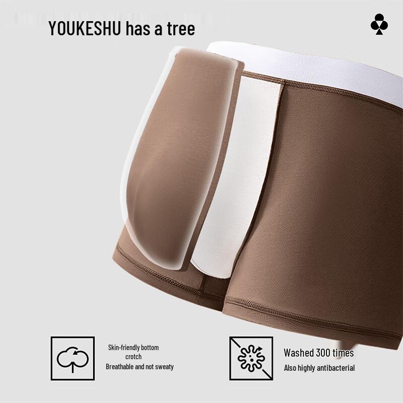 Youkeshu Men's Antibacterial Cotton Boxer Briefs