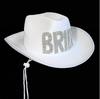 Letter Bride Cowboy Hat for Bridal Wide Brim Cowgirl Hat Wedding Party Props Bachelorette Party Hats for Bride Female