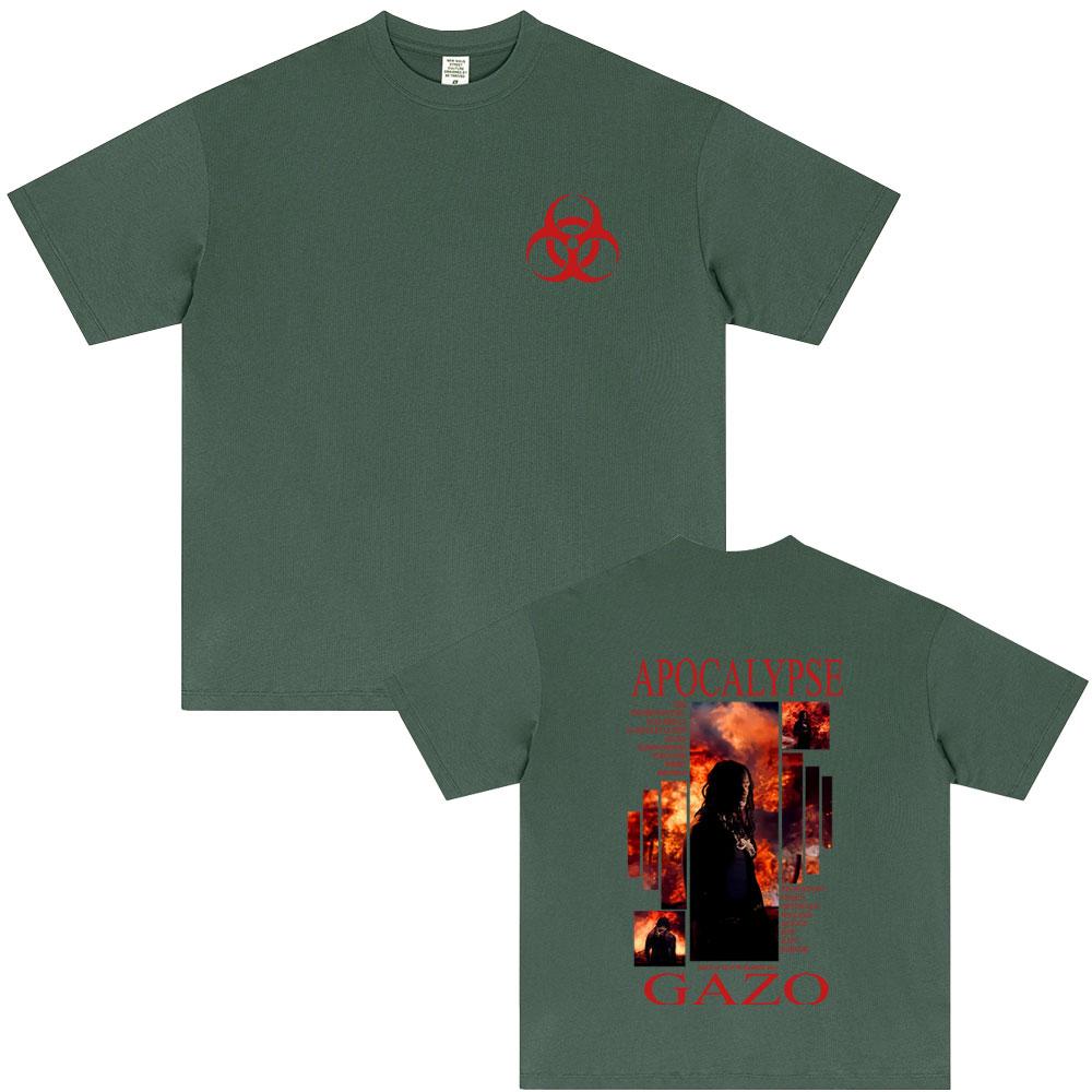 Rapper Gazo APOCALYPSE Album Tshirt Unisex Women Hip Hop Fashion Pop Music Streetwear Male Casual Oversized Short Sleeve T Shirts