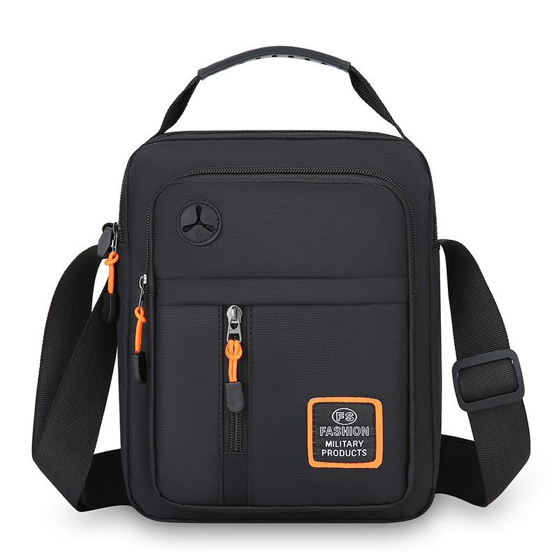 Портативная мужская сумка - Повседневная, Большая вместимость, Сумка через плечо с множеством отделений для хранения, Универсальная сумка-кроссбоди чёрный