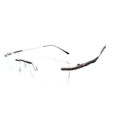 RSINC Rimless Dark Silver-Black Eyeglass Metal Frame for MEN and WOMEN C-003 50-18-138 C3 IB-10 PM-06MB-V6YP