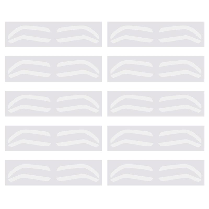 10Pcs Customizable Eyebrow Guide Stickers White Waterproof Adhesive Templates For Flawlessly Brow Shaping