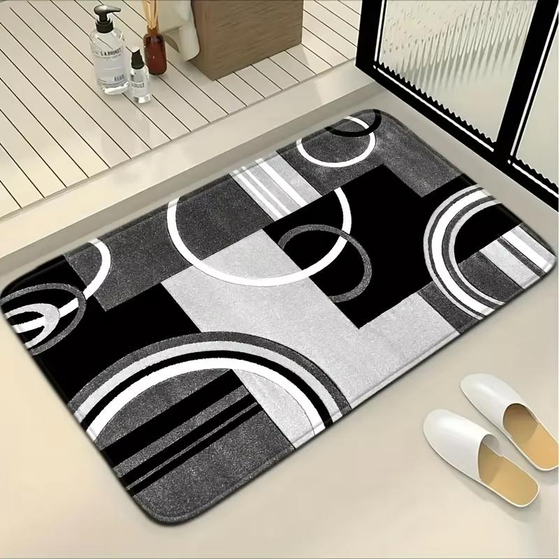 Blue Red Geometric Patchwork Bedside Floor Mat,Soft Door Mat Welcome Mat Kitchen Rug,Living Room Carpet Rug For Bedroom