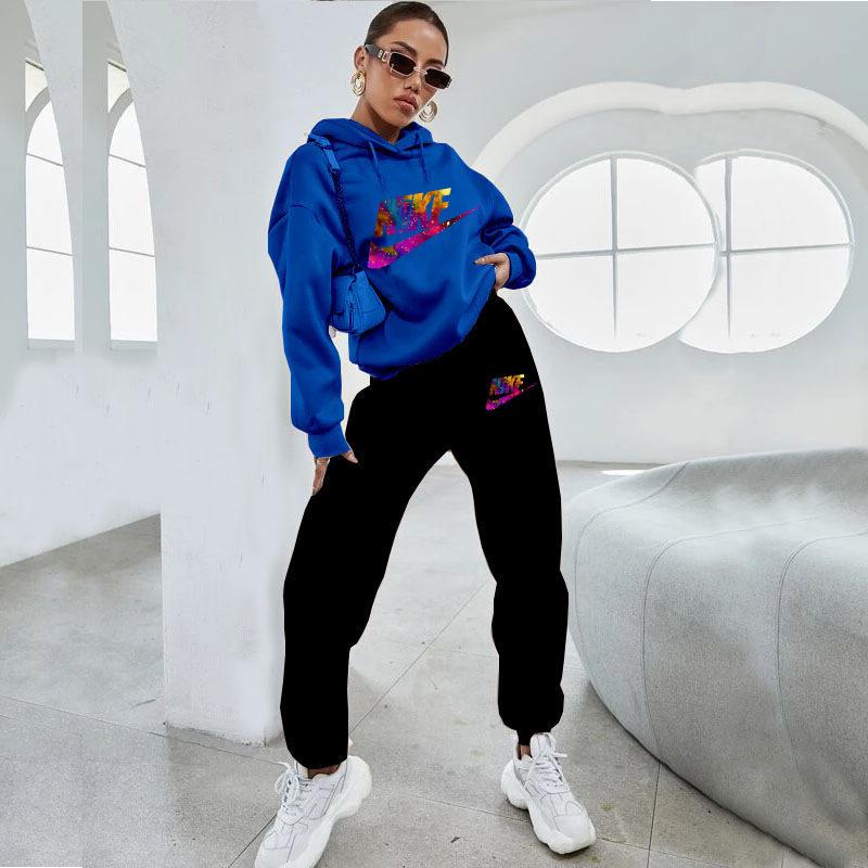 Damen Europäischer & Amerikanischer Street Style Hoodie Sweatshirt Set - Lässiger Zweiteiler Pullover für Outdoor Sportbekleidung