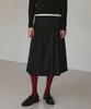 LEFTSEOUL Synthetic Suede Flare Long Skirt [Black]