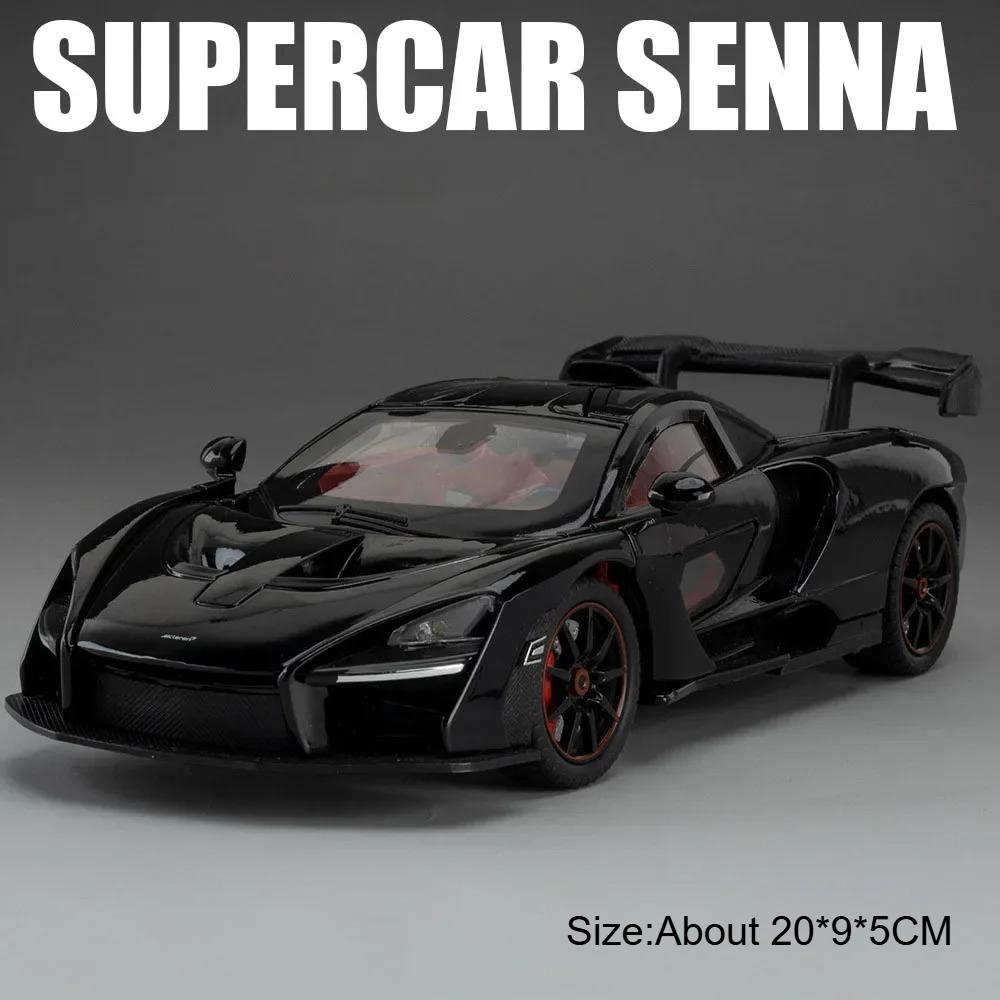 AAYF1 1:24 P1 Senna Car Toy Model Alloy Diecast Doors Opened Supercar Wheel Steering Shock Absorption Models for Children's Toys