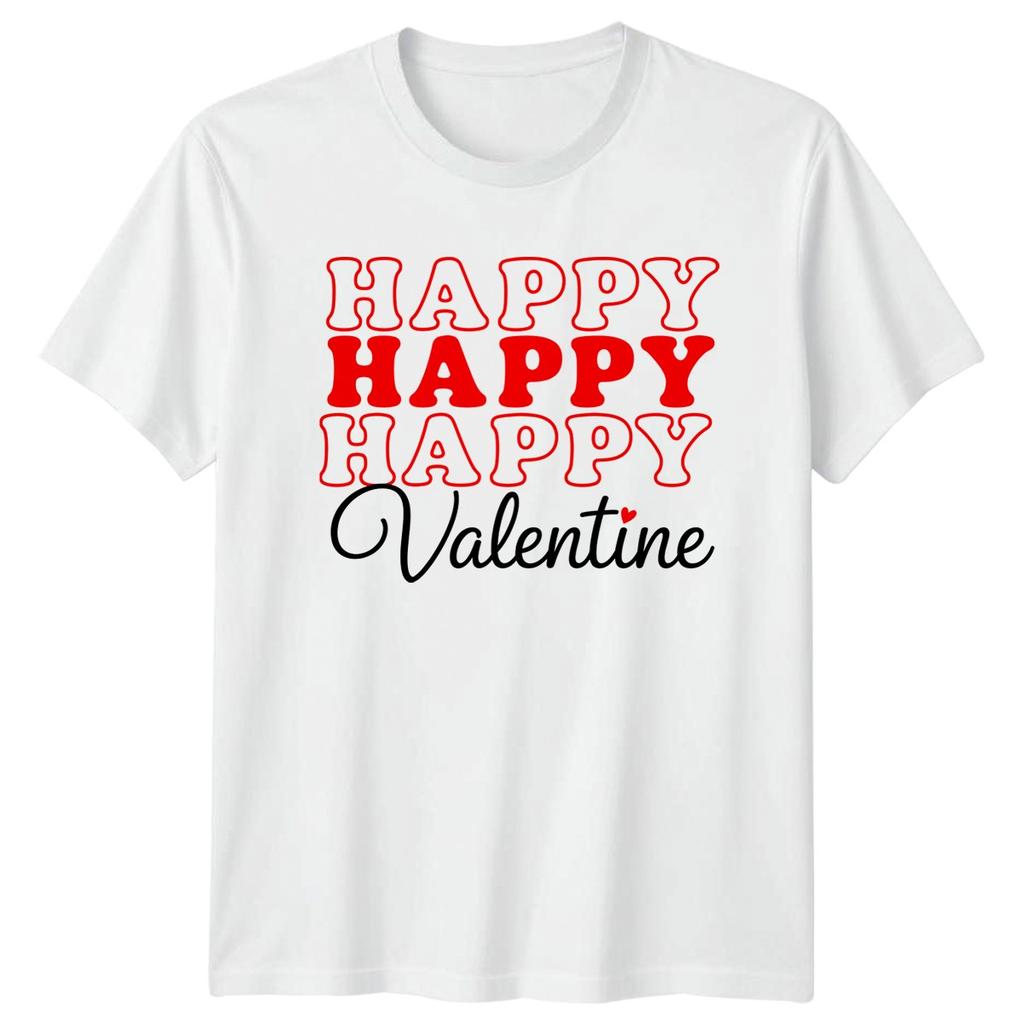 Happy Happy Happy Valentine TShirt Retro Typography Valentines Day
