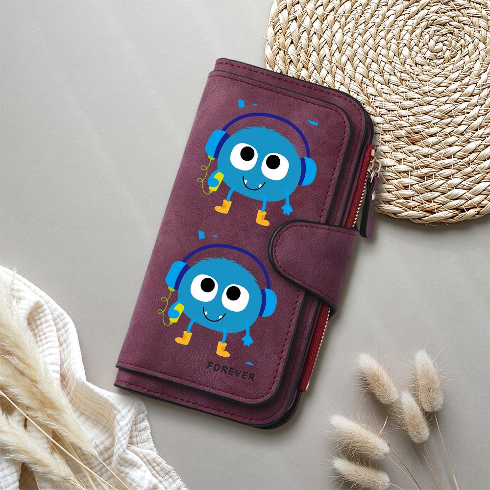 Cute Cartoon Monster Wallet for Women Fashion Long Purse Card Holder
