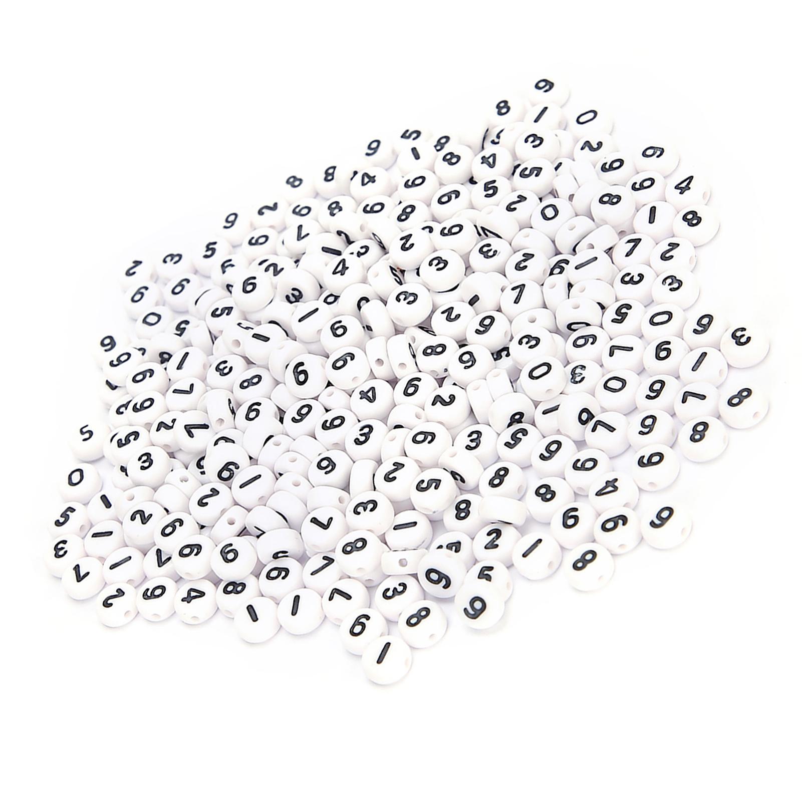 

500PCs Acrylic Beads DIY Handmade Bead Jewelry Accessories Number 0 9 for Craft Collection