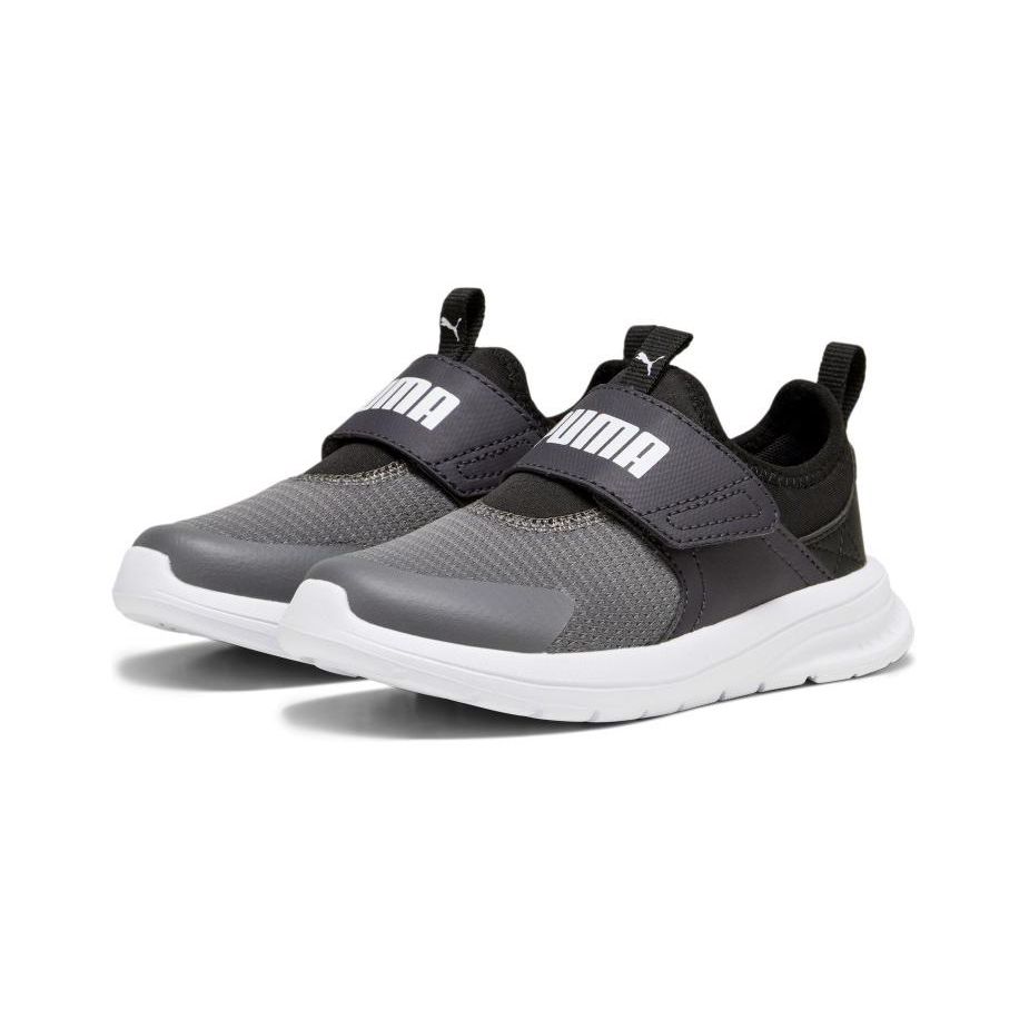 Puma Evolve Slip-On Little Kid Cool Gri închis Pantofi copii Negru Alb 389135-06