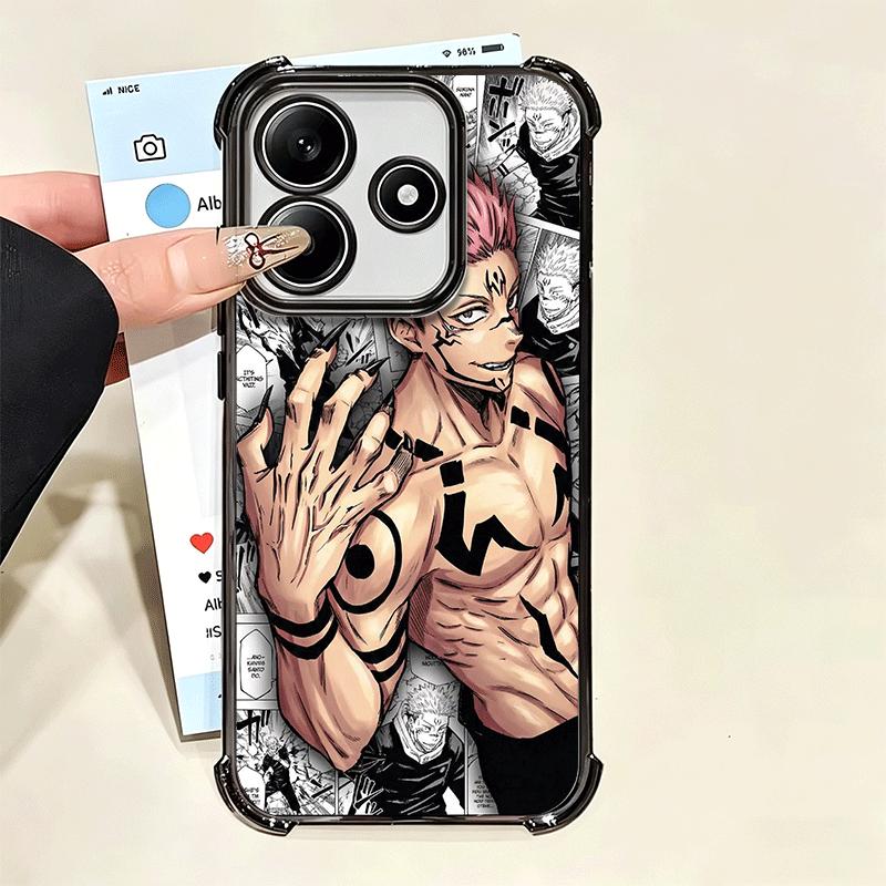 Anime Ryomen Sukuna JUJUSU Plating Phone Case For Xiaomi Poco X5 X6 X7 X8 Pro Max F8 Ultra F7 M8 M7 M5S Redmi 15C 15 14C 13C 13