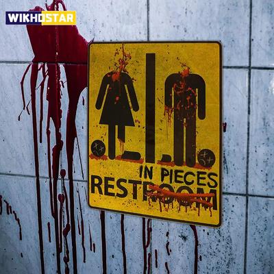 Halloween Horror Nacht Wandaufkleber Blutige Aufkleber Badezimmer WC Aufkleber Mock Badezimmer Glas Horror Aufkleber Dekoration