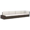 Modular 2 Seater Sofa Poly Rattan Brown