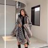 New stunner in the world imitation silver fox fur collar thousand bird plaid shawl cape imitation fur coat women