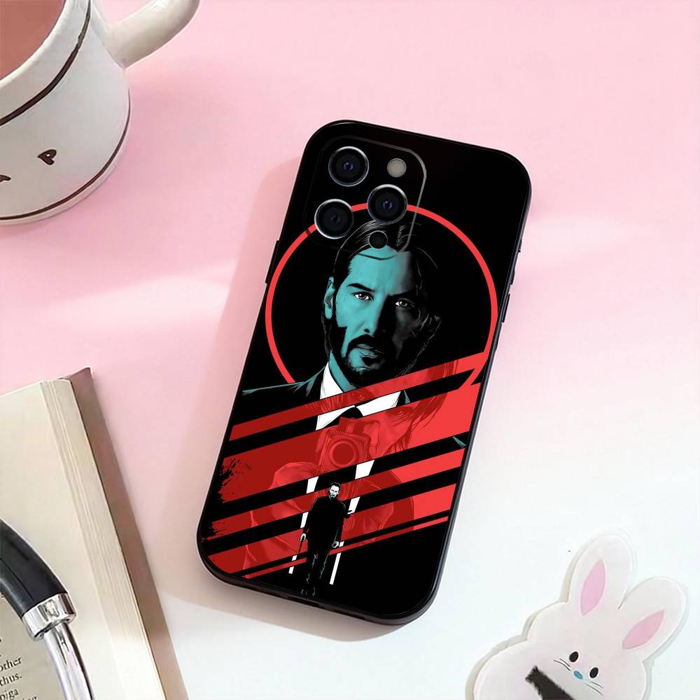 Classic films John wick  Phone Case For iPhone 17,16,15,14,13,12,11 Plus,Pro Max,Soft Silicone Black Cover