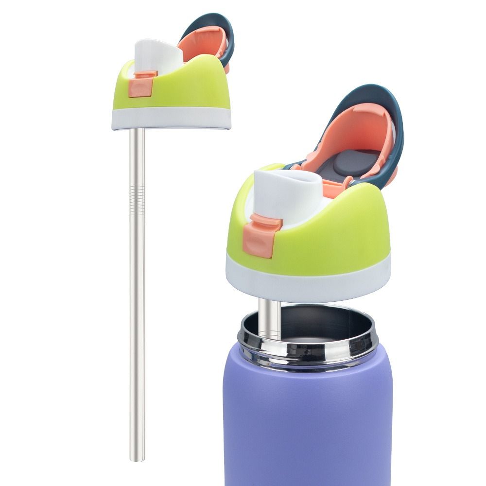 6Pcs/Set With Brush Stainless Steel Straw Cup Replacement Straw  for Owala 16oz 19oz 24oz 32oz 40oz