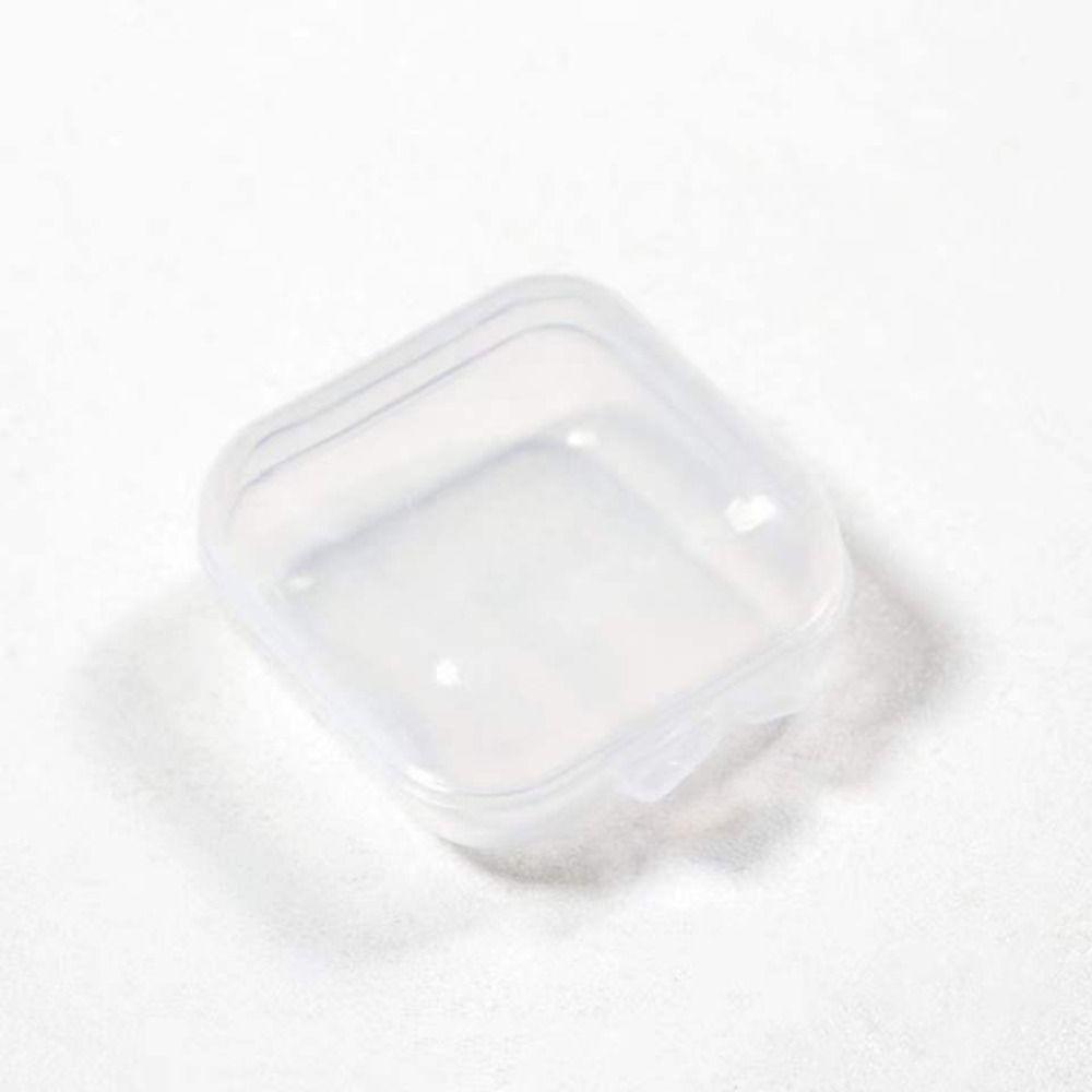 100 sztuk Pudełko do przechowywania wykończeniowe Mini Przezroczyste Kwadratowe Plastikowe Etui Kolczyk Pierścionek