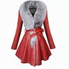 Faux Fur Coat Women Winter Female Sheepskin Coats Pure Color Faux Fox Fur Collars Snap Fastener Furs