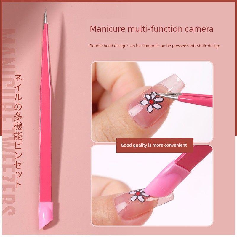 

Crystal Small White Butterfly Three-Dimensional Relief Nail Stickers Paper Net Red New Arrival Aurora Liquid Butterfly Fingernail Decoration Decals Silicone Tweezers