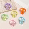 6pcs Cartoon Bear Pendant Rings Unique Elastic Beaded Rings Adjustable Finger Rings Ornament Colorful Resin Accessories