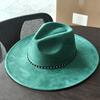 Winter Suede Wide-brimmed Fedora Hat for Women and Men Church Jazz Cap Panama Felt Hat Outdoor Windproof Hat Wholesale