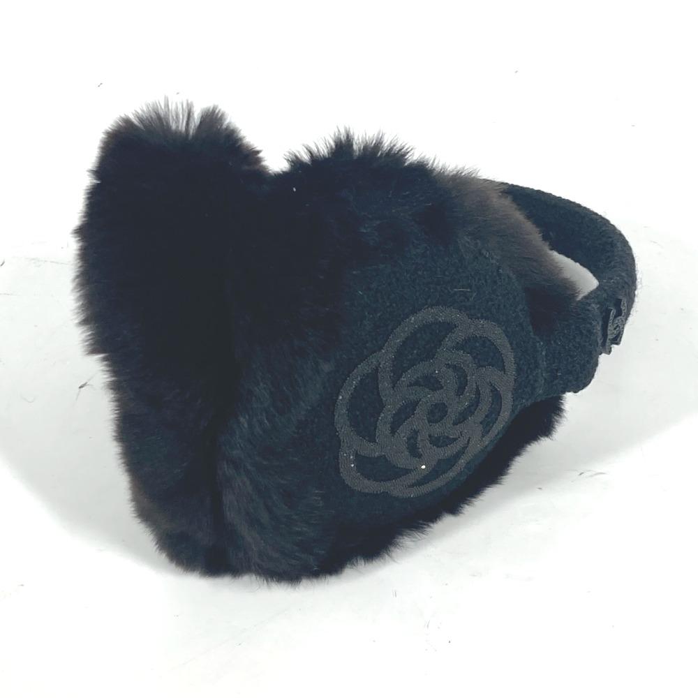 CHANEL ear warmers Camellia Stone CC CC Mark Logo Muffler Accessories Earmuff