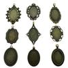 2 Stück Passend für 20x30mm Ovaler Glas Cabochon Basisfassung Anhänger Tablett Für Schmuck DIY Herstellung Antike Bronzefarbe FM1016