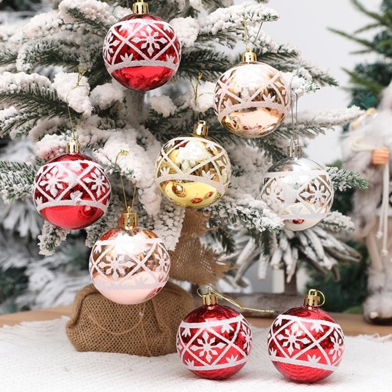10Pack Shatterproof Baubles Hanging Ornament for Christmas Tree Decorations Christmas Tree Pendant Festival House Decors