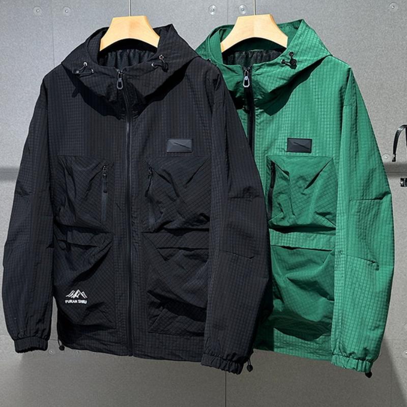Plus Size 12XL Men's Jacket Windproof Hooded Windbreaker Spring Pocket Mountaineering Jacket Men