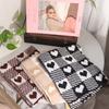Korean Style Plaid Heart Scarf Thickened Winter Cashmere Shawl Elegant Y2K Checkered Scarf  Unisex