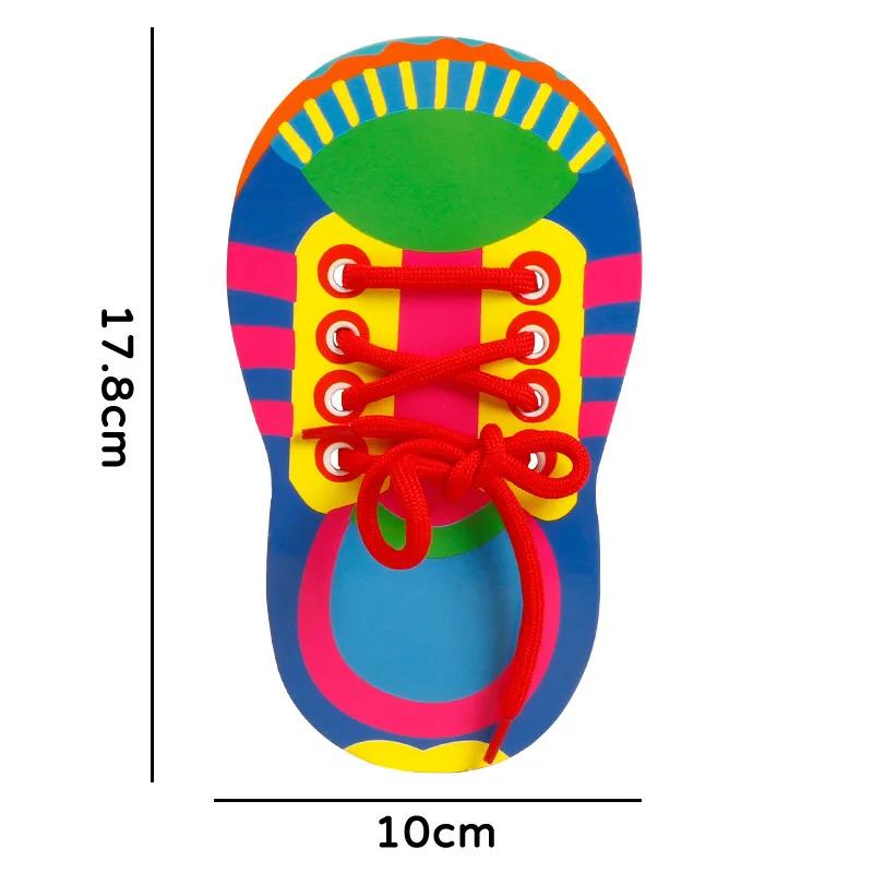 Shoelace Threading Teaching Toys Learn To Tie Shoelaces Toy Kids Toddlers Fine Motor Skills Toy Early Educational Toys Boys Girl