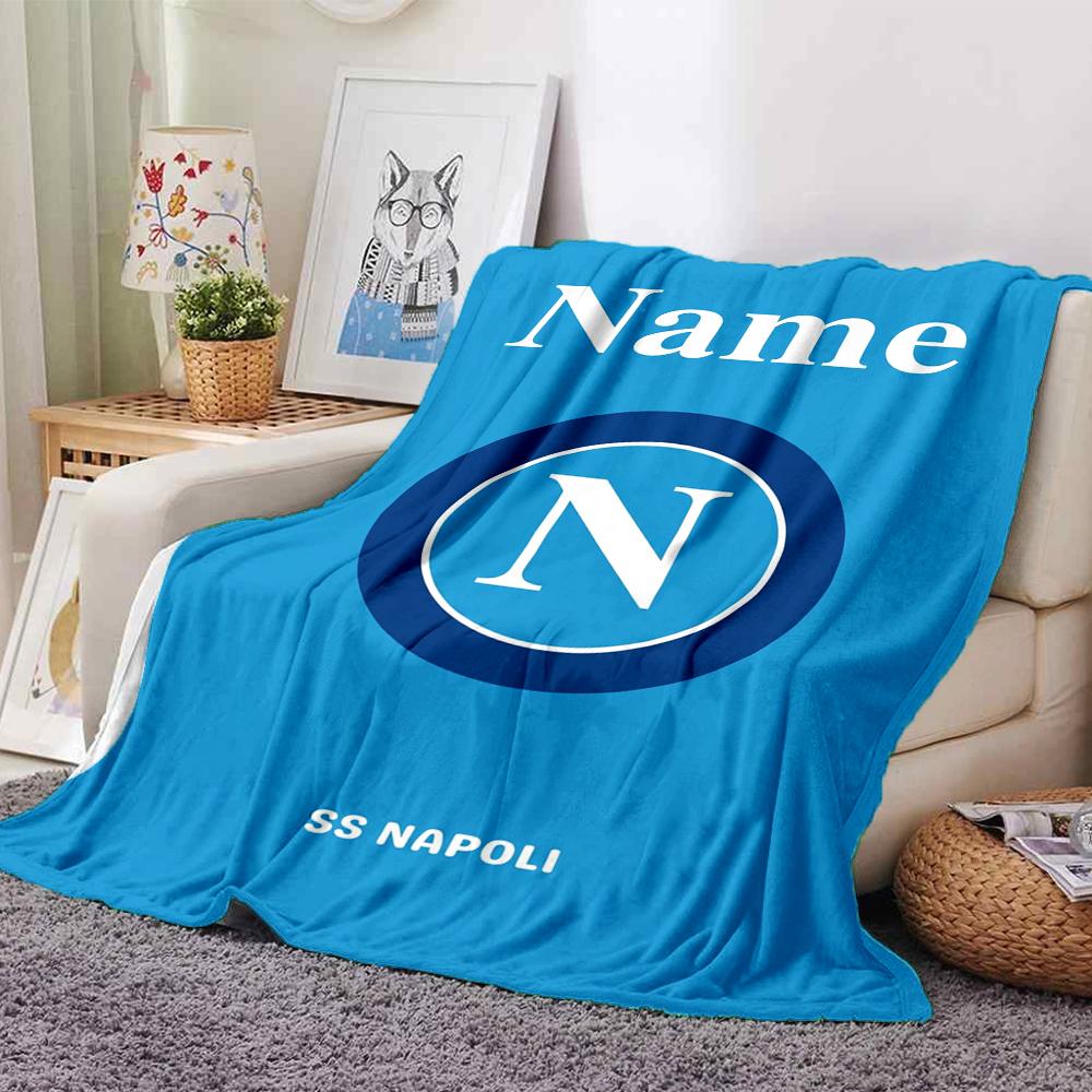 Custom Name Napoli Theme Printed Blanket Perfect For Couch Bed Travel Outdoor Use Machine Washable Cozy Durable