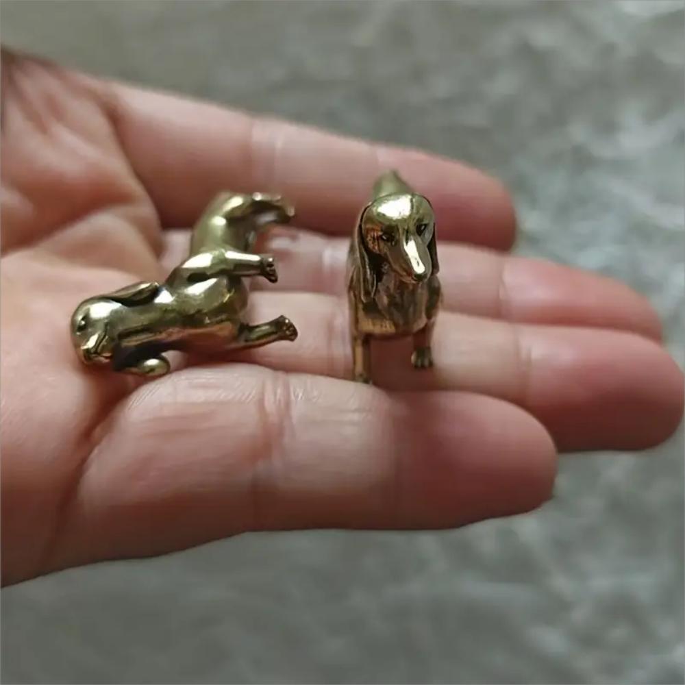Statue Ornaments, 1pc Brass Dachshund Home Study Decoration Ornaments.