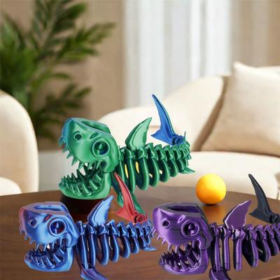 PLA Plastic 3D Printed Shark Model Handmade Realistic 3D Printed Shark Bones Multi-jointed Movable Decorative Simulation Shark
