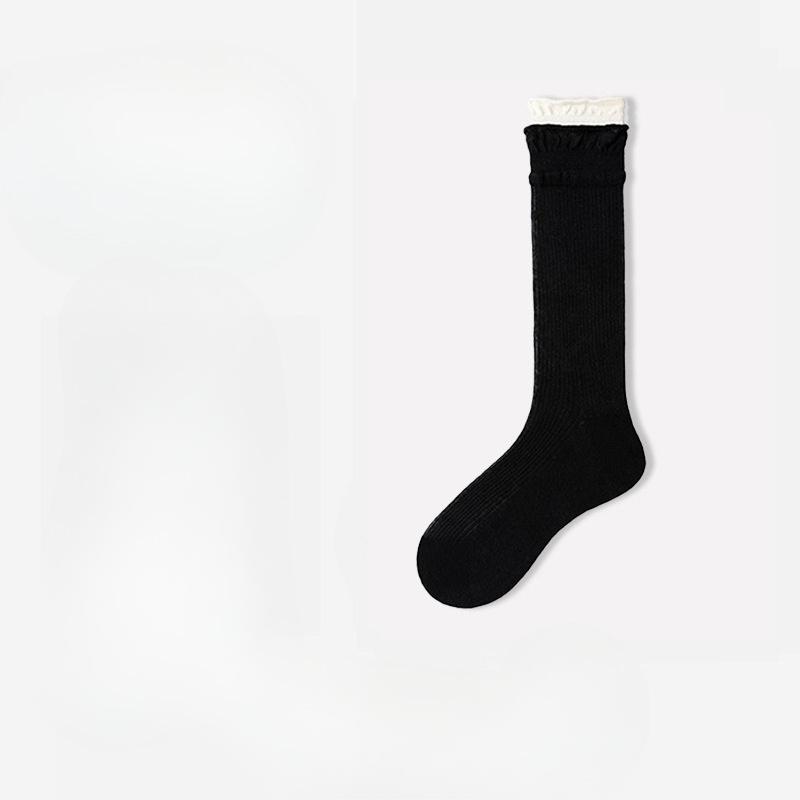 Female Autumn Pure Cotton Boneless Anti Pilling Anti Bacteria Anti Deodorant Moon Seed Tube Pile Socks