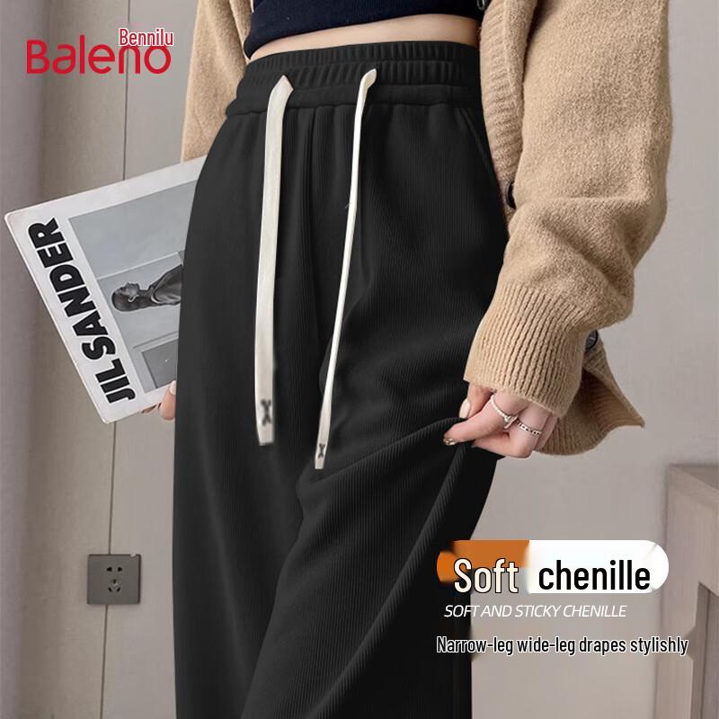 

Baleno Women s Chenille High-Waist Wide-Leg Pants M