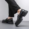 Fashion Fashion Trends Square Toe Men Leather Shoes Party Casual Thick Soled Shoes Slip-On Handmade Leather Loafers Moccasins Size 38-46