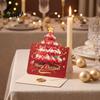 Folded Xmas Cards with Envelopes 10 Pcs 3D Christmas Tree Greeting Cards, Holiday Postcards Themed Base Bulk for New Year, Winter Party Supplies Three