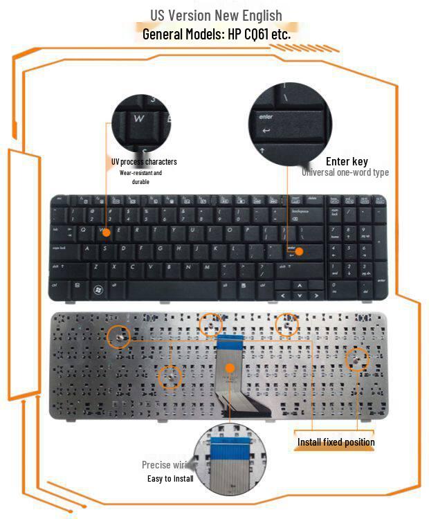 Compatible Keyboard for HP CQ61 G61 and CQ71 G71 Series (Models: 300, 306TX, 327, 328, 200, 404AU)