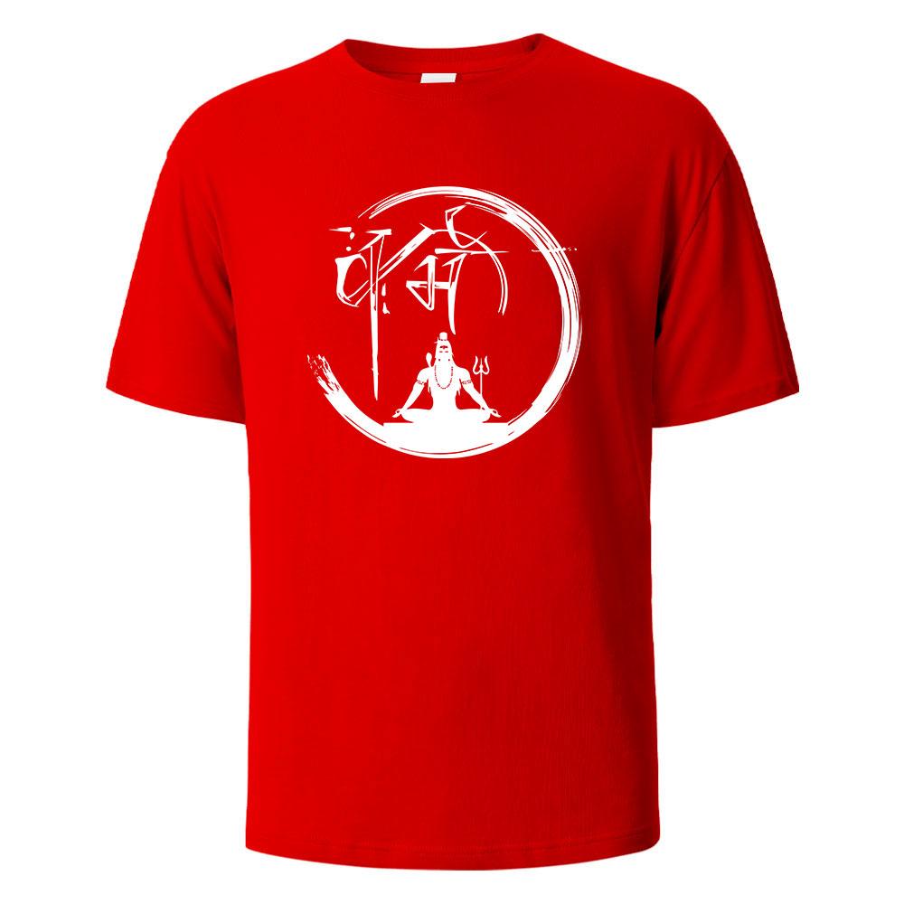 Men's Chinese Ink PaintingT-Shirt Streetwear 100% Cotton Tops For Men Women Summer Breathable ShortSleeved O-neck Basic Tees