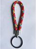 Woven Leather Cord Metal Keychain Pendant