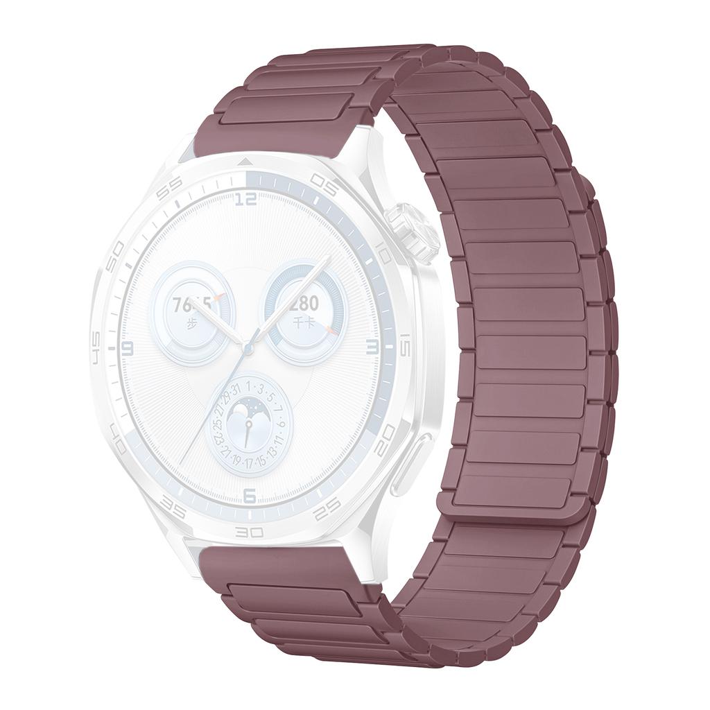 22mm Uhrenarmband für Huawei Watch GT 5 Pro/GT 5/GT 4/GT 3/GT 2 46mm 3-reihiges magnetisches Silikonarmband