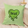 C-Charlis XCX B-BRAT Cushion Cover Soft Plush Fabric Double-Sided Printed Sofa Cushion Cover for All Seasons Home Decor Gift