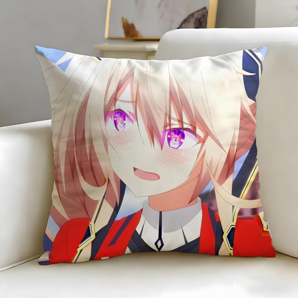 

anime The Misfit of Demon King Academy Cushion Cover Soft EasyWash Pillow Case Versatile for Couch Bed Travel and Office 30X30cm
