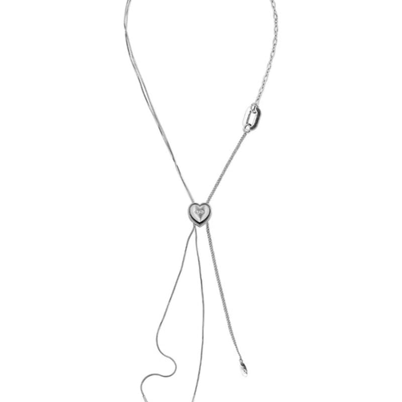 

SENTIMENTS no.480 [silver] HEART CODE LOCK CHAIN necklace SILVER