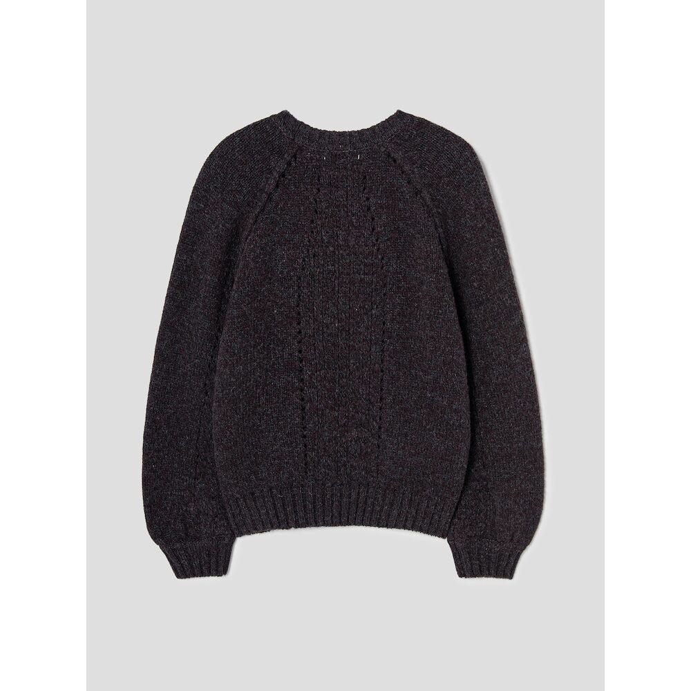 Anggae Wilted Knit Pullover Brown